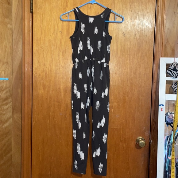 •CAT&JACK•GRAY & WHITE PAINT STREAKS DETAIL JUMPSUIT ROMPER PANTS SIZE 6/6X EUC - Picture 3 of 9